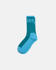 Stussy - Logo Jacquard Trail Socks - Aqua-Accessoires-138805