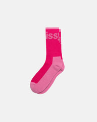 Stussy - Logo Jacquard Trail Socks - Pink-Accessoires-138805