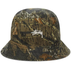 Stussy - Washed Stock Bucket Hat - Leaf Camo-Accessoires-1321086