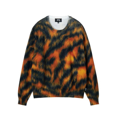 Stussy - Printed Fur Sweater - Tiger-Pulls et Sweats-117171