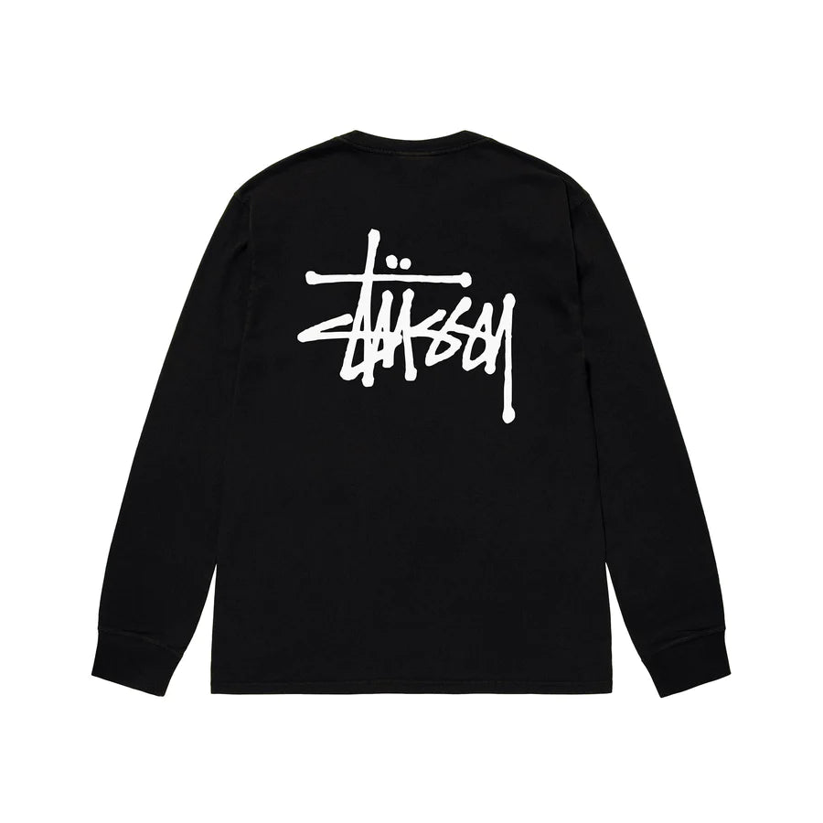 Stussy - Basic Long Sleeve Tee - Black-T-shirts-1994870