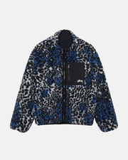 Stussy - Sherpa Reversible Jacket - Blue Leopard-Vestes et Manteaux-118529