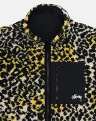 Stussy - Sherpa Reversible Jacket - Yellow Leopard-Vestes et Manteaux-118529