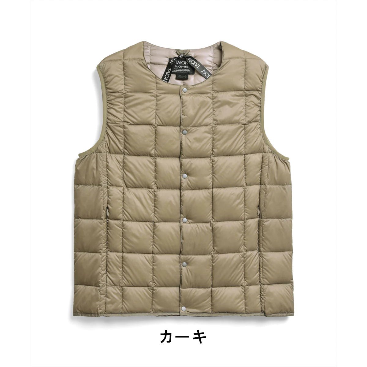 Taion - Gilet Taion - 004 - Khaki-Vestes et Manteaux-TAION-004