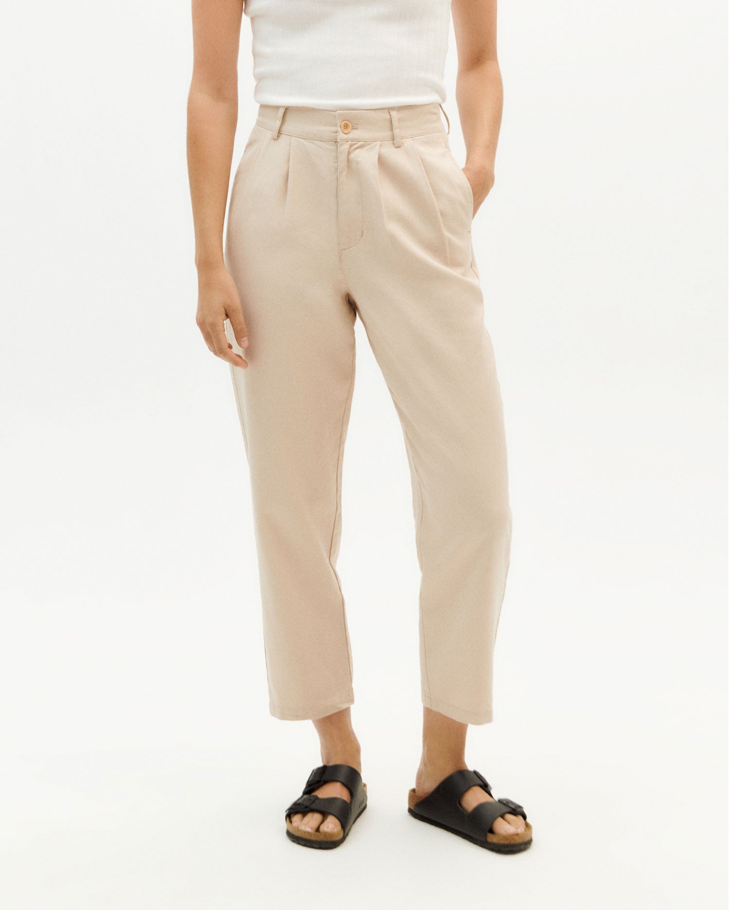 Thinking Mu - Eco-Friendly - Hemp Rina Pants - Pearl-Jupes et Pantalons-WPT00152