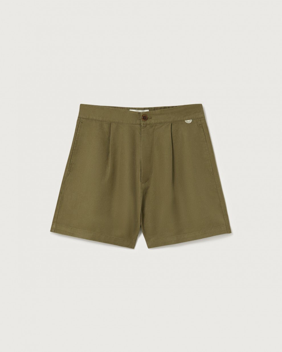 Thinking Mu - Green Hemp Narciso Shorts-Jupes et Pantalons-WST00041