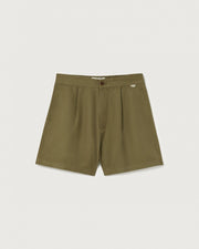 Thinking Mu - Green Hemp Narciso Shorts-Jupes et Pantalons-WST00041