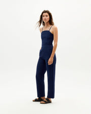 Thinking Mu - Mona Jumpsuit - Navy - Organic Cotton-Jupes et Pantalons-WJS00080