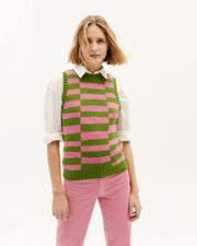 Thinking Mu - Tipsy Parrot Green Mut Knitted Vest - Eco-responsable-Pulls et Sweats-WKN00123