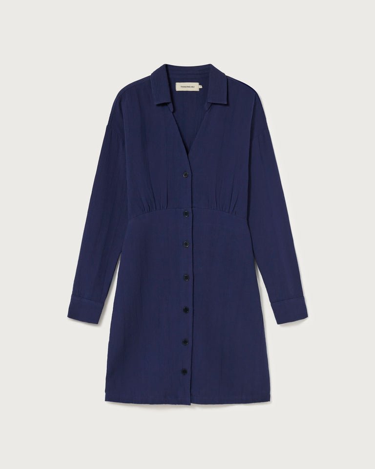 Thinking Mu - Pina Dress - Navy-Robes-WDR00185