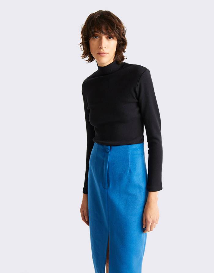 Thinking Mu - Black Rib Aine LS Top - Eco-responsable-Tops-WTS00186