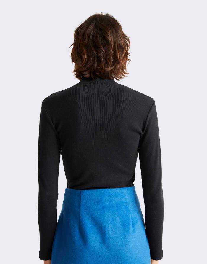 Thinking Mu - Black Rib Aine LS Top - Eco-responsable-Tops-WTS00186