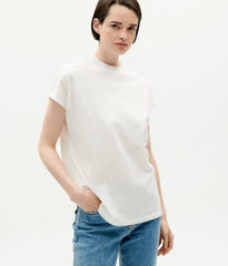 Thinking Mu Femme - Basic Volta T-shirt - White-Tops-WTS00226