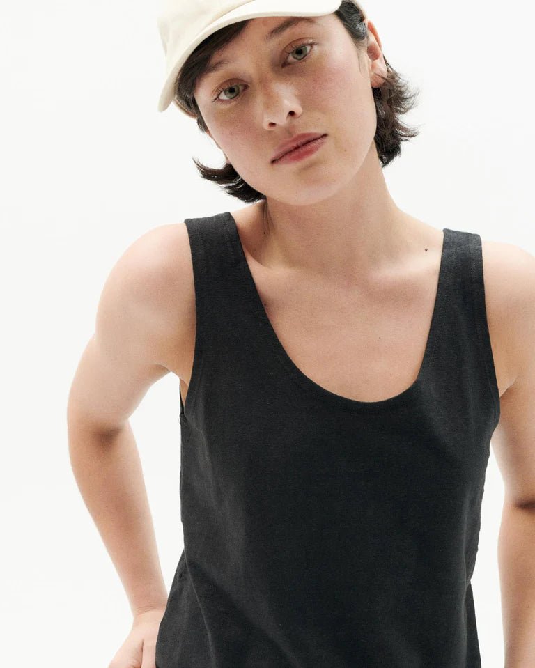 Thinking Mu - Hemp Tank Top - Black-Tops-WTP00076