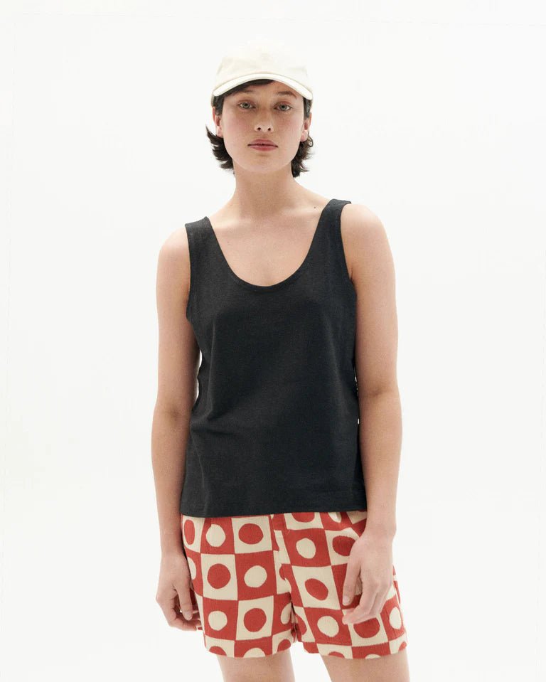Thinking Mu - Hemp Tank Top - Black-Tops-WTP00076