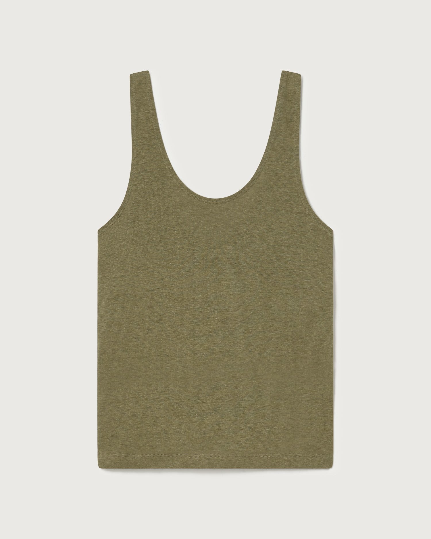 Thinking Mu - Hemp Tank Top - Kaki-Tops-WTP00079