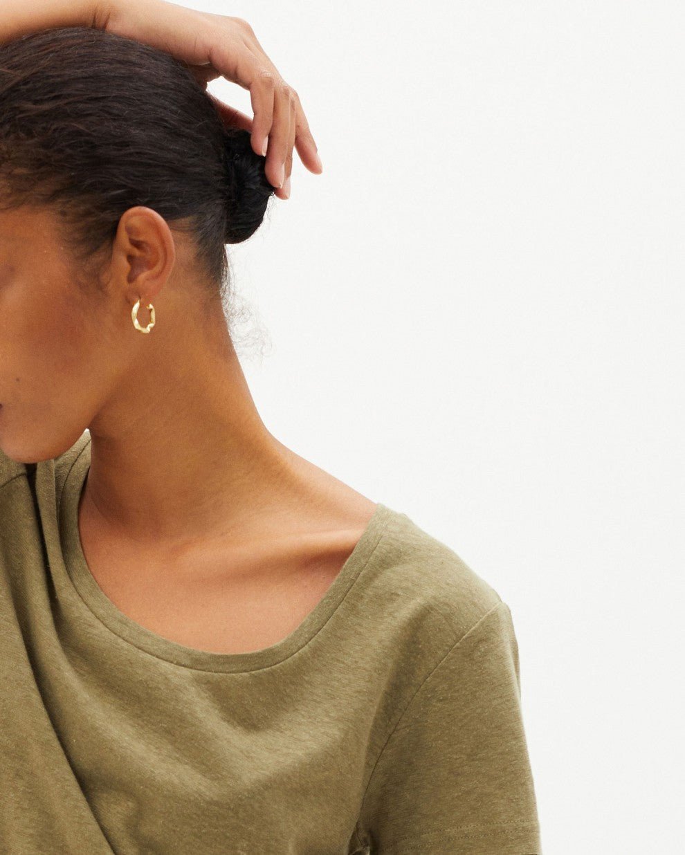 Thinking Mu - Kaki Hemp Regina T-shirt-Tops-WTS00284