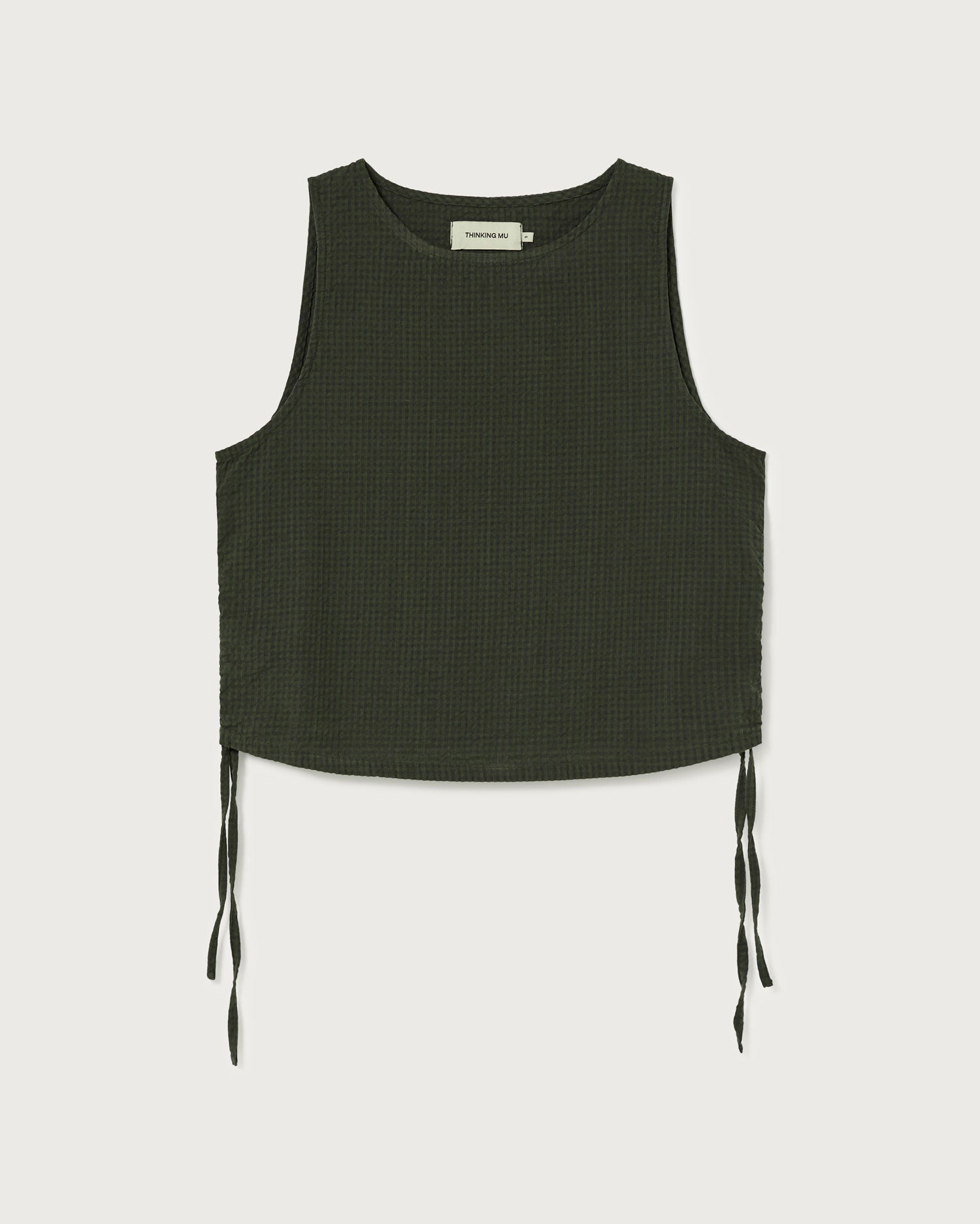 Thinking Mu - Seersucker Florence Top - Green-Tops-WTP00120