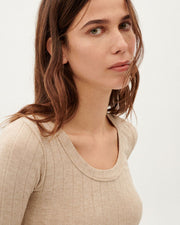 Thinking Mu - Taupe Trash Casilda LS Top - Eco-responsable-Tops-WTP00111