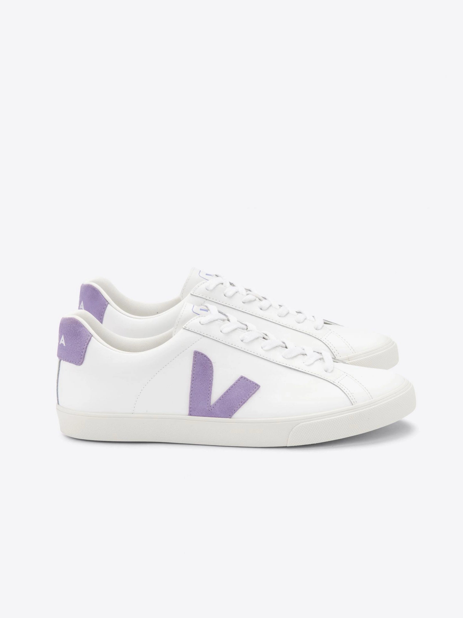 Veja - Esplar Logo Leather Extra White Lavande - Unisexe-Chaussures-EO0202968A