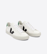 Veja - Sneakers Campo Chromefree Leather- Extra White Black Emeraude - Nouveauté - Eco responsable-Chaussures-CP0503155A