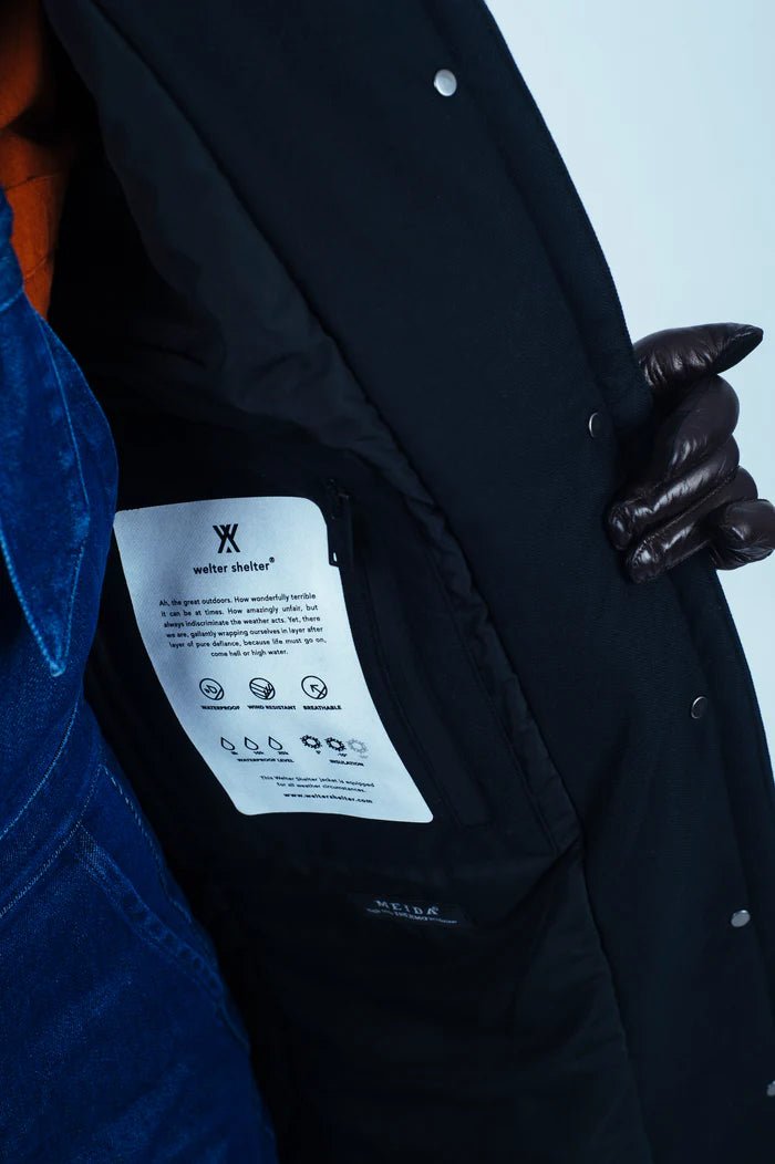 Welter Shelter - Coat - Not So Long Tube Spoiler - Black-Vestes et Manteaux-NSLT_NIN_SPIN_22